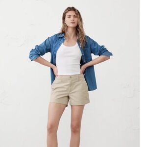 LILLY PULITZER Sz 12 PALM BEACH FIT CHINO STYLE SHORTS JOETTE SANDSTONE 💯 COTTON